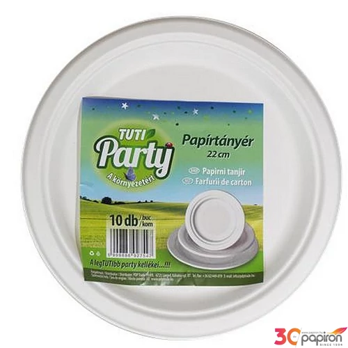Papírtányélr kerek 22cm 10db TUTI Party