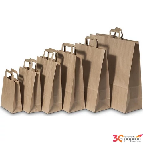 Papírtasak szalagfüles barna 32x16x45 cm, 250 db/karton Ingvállas, füles tasak kiegészítők