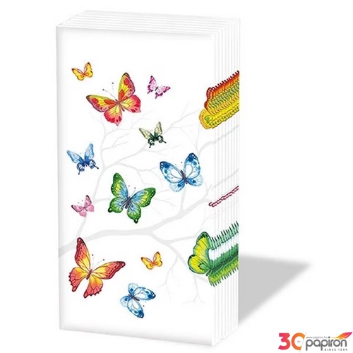 Papírzsebkendő 10db-os Colorful Butterflies