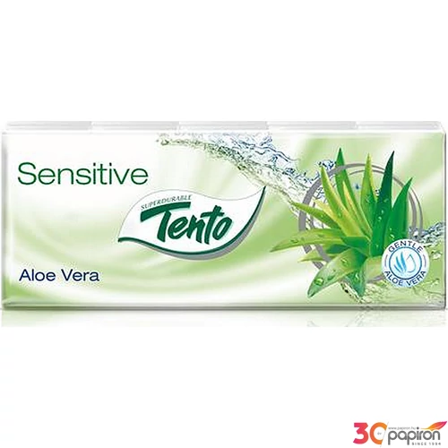 Papírzsebkendő 3 rétegű TENTO 10x10 db aloe vera