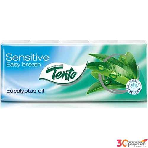 Papírzsebkendő 3 rétegű TENTO 10x10 db eukaliptuszolaj KHH648