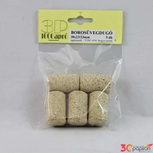 Parafa borosüvegdugó agglomer 38x23/2 5 db/csomag
