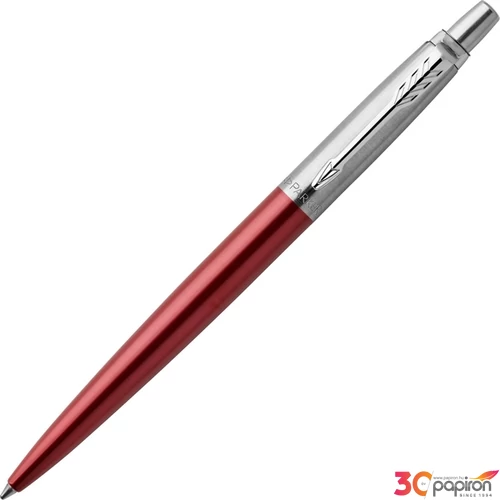 Parker Jotter golyóstoll Royal, Kensington piros tolltest 1953187 ezüst klipszes-nyomógombos toll
