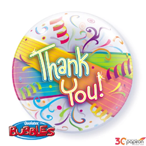 Party Lufi 22"-56cm Köszönettel - Thank You Streamers fólia lufi +hélium