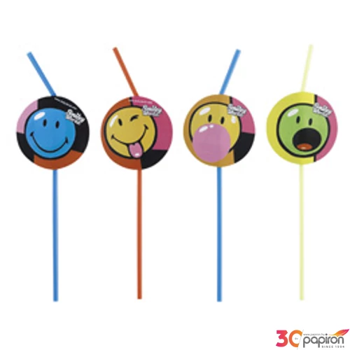 Party szívószál Party Smiley,