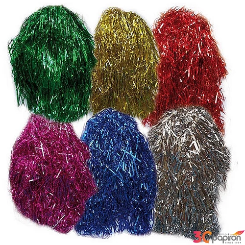 Party paróka Party Art műhaj, 35 cm, fényes fólia vegyes színekben