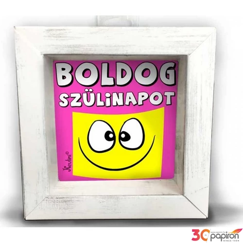 Party ajándék 3D fali kép Boldog Szülinapot ... - feliratos lányos képkeret hatású mágneses papír díszdoboz