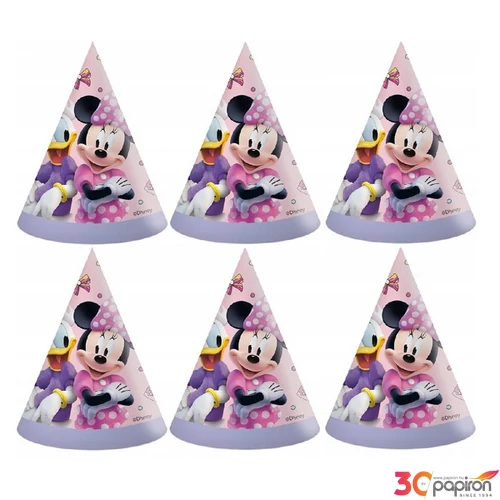 Party papír kalap Minnie Junior 6db/csomag