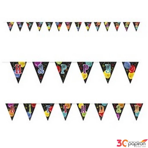Party banner zászlófüzér 430cm Happy Birthday feliratos Banner Zászlófűzér Boldog Szülinapot felirattal