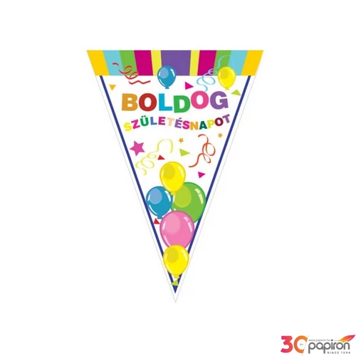 Party banner Boldog Születésnapot zászló színes lufis