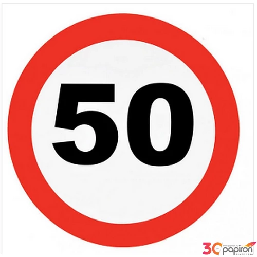 Party szülinapi dekor tábla Sebességkorlátozós, behjatni tilos 50.születésnapra