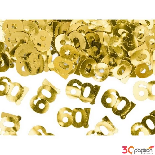 Party konfetti dekor arany 60-as szám, 15g