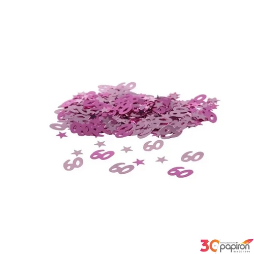 Party konfetti dekor metál pink, 60-as 14g