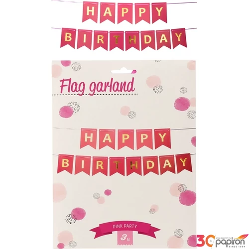 Party banner '23 Happy Birthday, pink kpm