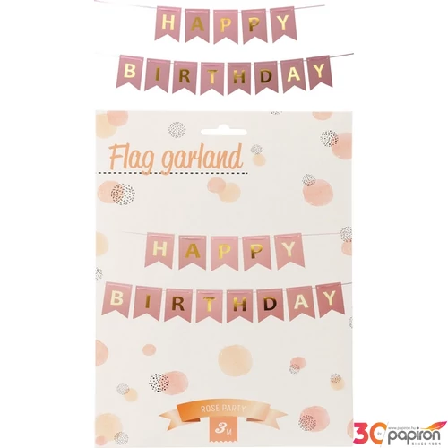 Party banner '23 Happy Birthday rosegolde kpm
