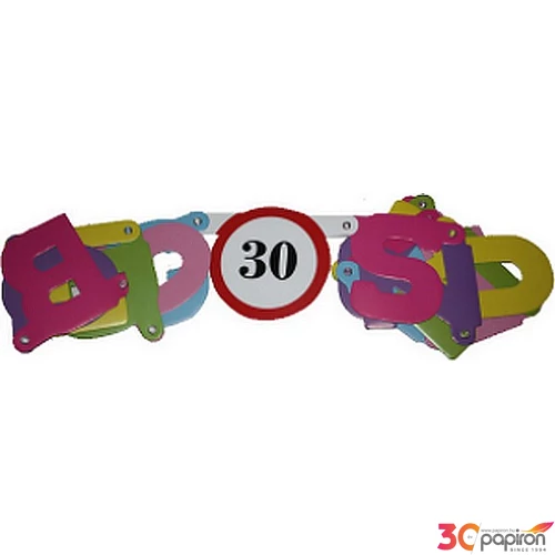 Party banner dekor Boldog 30. Születésnapot felirat