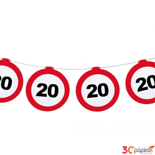 Party dekoráció születésnapra fali dekor, behajtani tilos tábla 20-as