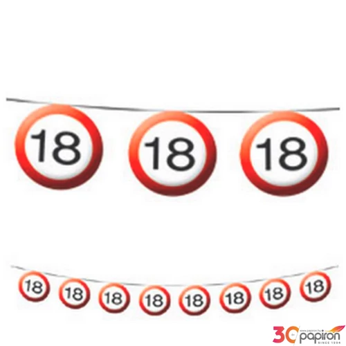 Party banner sebességkorlátozó 18-as számos 12m-es