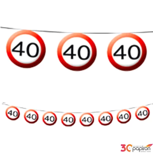 Party banner sebességkorlátozó 40-es számos 12mm-es