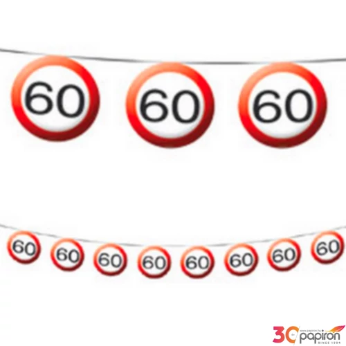 Party banner sebességkorlátozó 60-as számos 12m-es