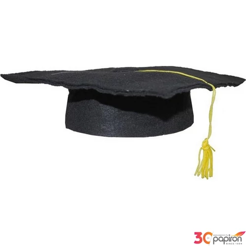 Party Diplomaosztós kalap fekete műanyag és műszál Gyerek méretben , Ballagási kellék