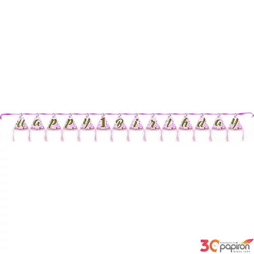 Party banner szülinapra 2m 1.Girl pink 2m