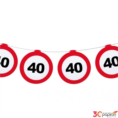 Party banner füzér 40 Behajtani tilos 40. szülinapra
