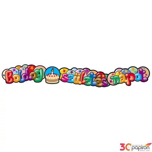 Party banner buborékos mintás Boldog Születésnapot