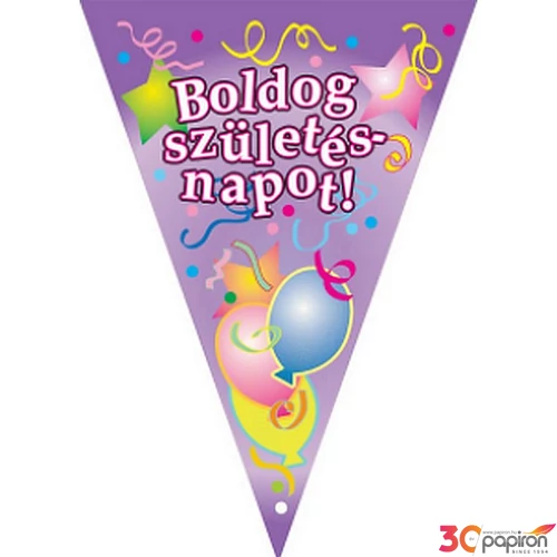 Party banner zászló Boldog Születésnapot, lila szín