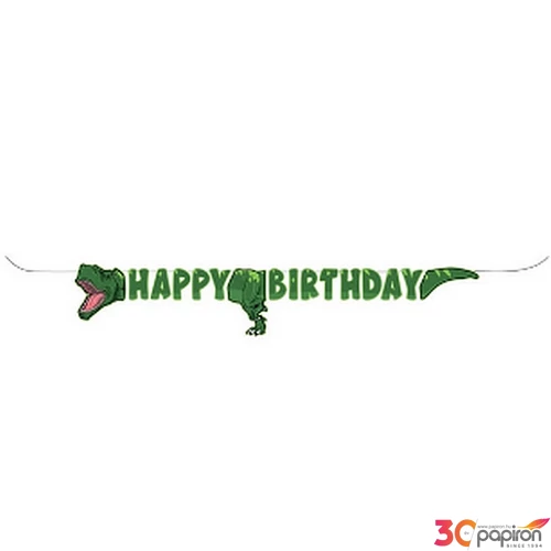 Party banner Happy Birthday, dínós 2,5m
