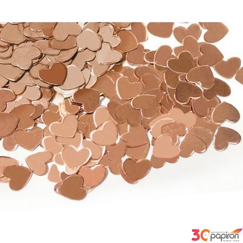Party konfetti dekor rosegold, szív alakú