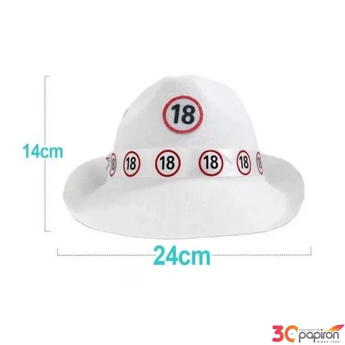 Party kalap szülinapi fehér Sebességkorlátozó 18-as 