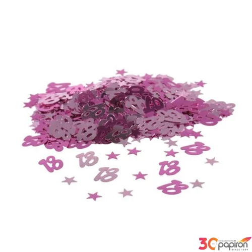 Party konfetti 18-as metál pink 14gr/csomag