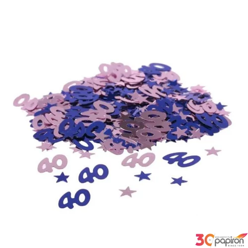 Party konfetti 40-es metál kék és ezüst 14gr/csomag