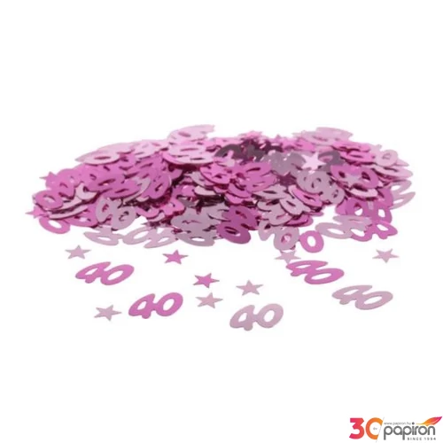 Party konfetti 40-es metál pink 14gr/csomag