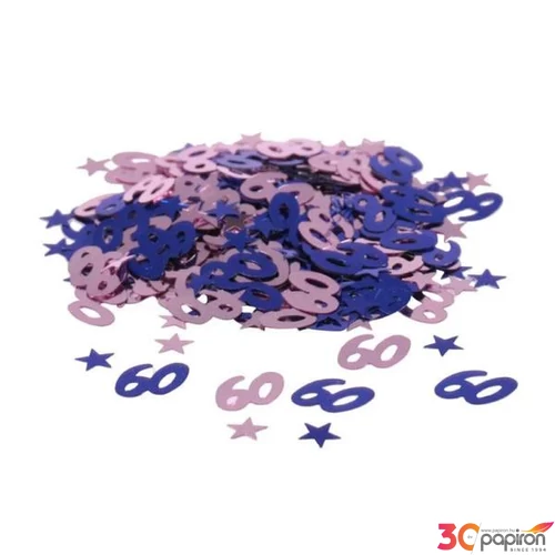 Party konfetti 60-as metál kék és ezüst 14gr/csomag