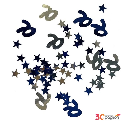 Party konfetti 70-es metál kék és ezüst 14gr/csomag