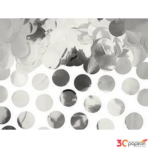 Party konfetti dekor 15g Silver 2,5cm átmérőjű kör fólia konfett Parti dekoráció Silver - Ezüst