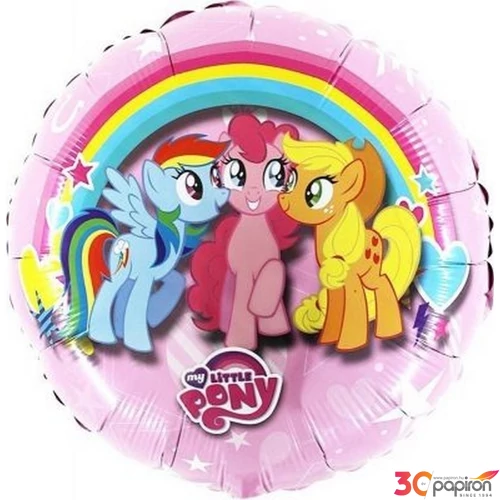 Party Lufi 18"-45cm Szülinapi My Little Póni rózsaszín Super Sharpe Fólia Léggömb+hélium