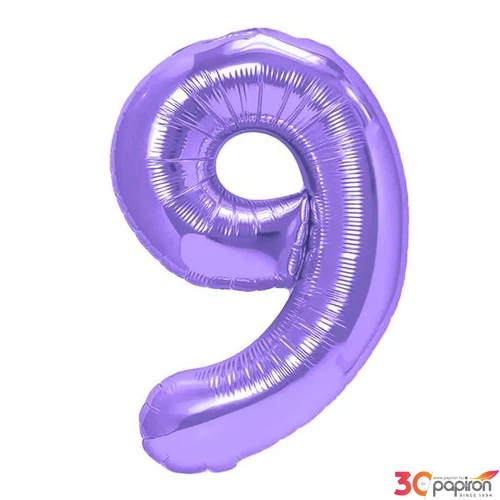 Partylufi fólia 100cm 9.szám születésnapra lila