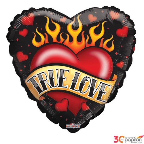 Party Lufi fólia 18"-45cm szív alakú, True Love felirattal Valentin napra is