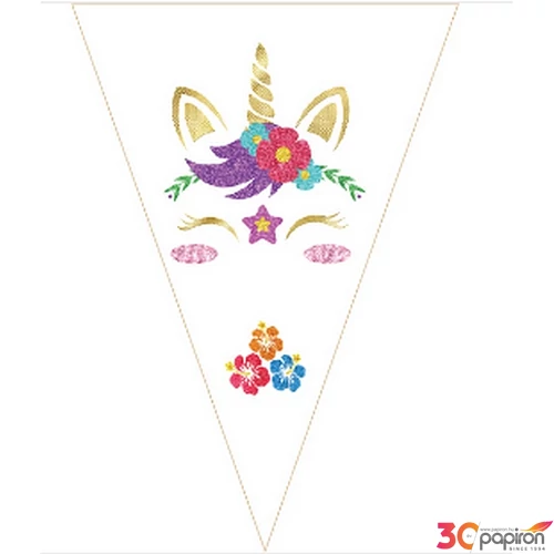 Party banner Unikornis fej, 2,5m