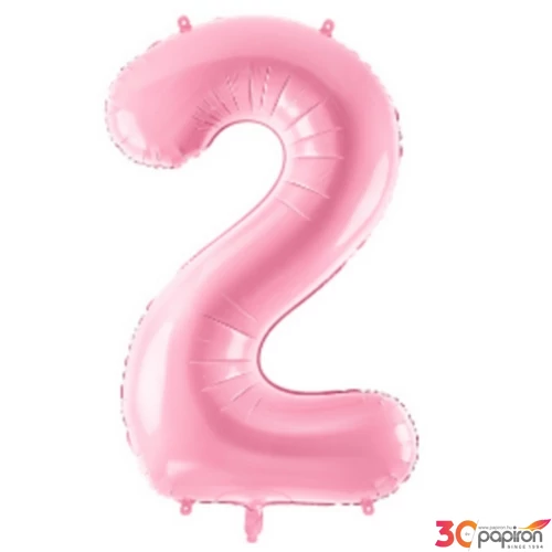 Party Lufi fólia 86cm 2.születésnapra, rózsaszín
