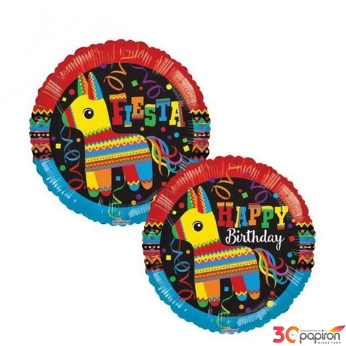 Party Lufi fólia 18inch gömb alakú, Fiesta Fólia léggömb+hélium