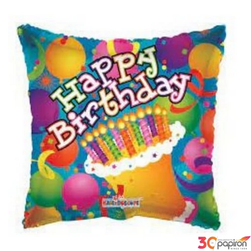 Party Lufi fólia 18inch párna alakú, Happy Birthday torta Fólia léggömb+hélium