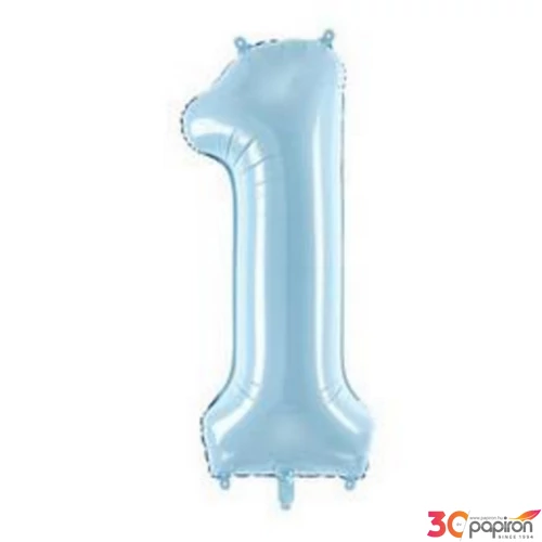Party Lufi fólia 34" -86cm Number 1 Babakék számos Party Lufi