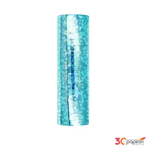 Party szerpentin dekor hologramos, kék színű 3,8m 18db/csomag