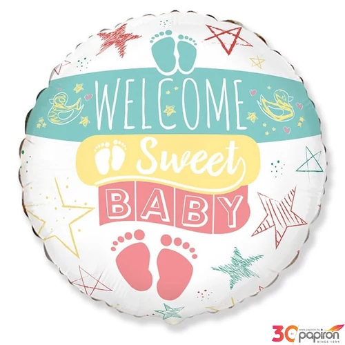 Partylufi fólia Gömb, welcome sweet baby,18 Nagyforma