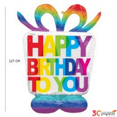 Party Lufi fólia 50inch Díszdoboz formájú Airloonz fólia lufi 96cmx127cm