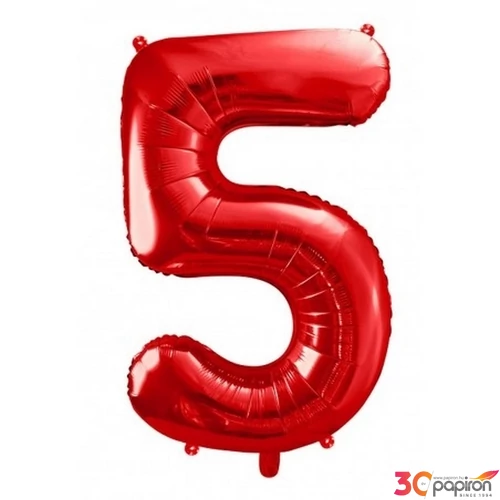 Party Lufi fólia 86cm 5.szám születésnapra piros
